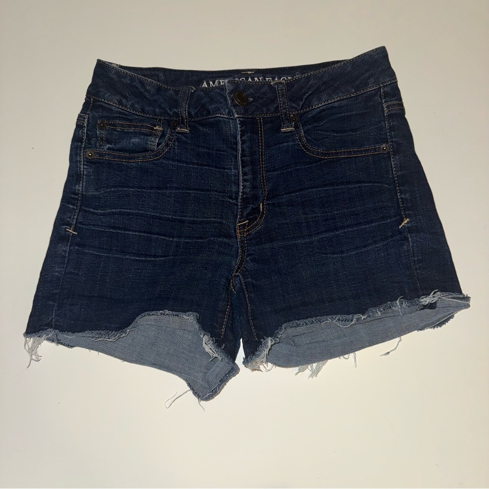 American Eagle Super Stretch Denim Jean Shorts Dark Wash Size 4